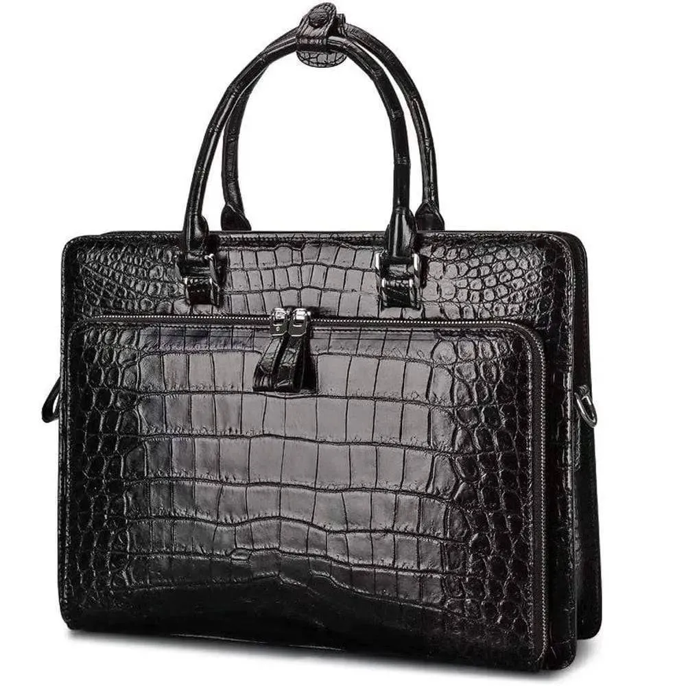 Men Briefcase Crocodile  Leather Handbag Mens Briefcases for Laptop Messenger Mens Business Bag