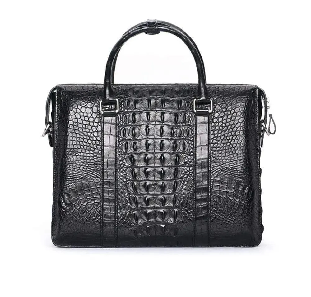 Men's Genuine Crocodile  Skin Leather Business Briefcase Bag