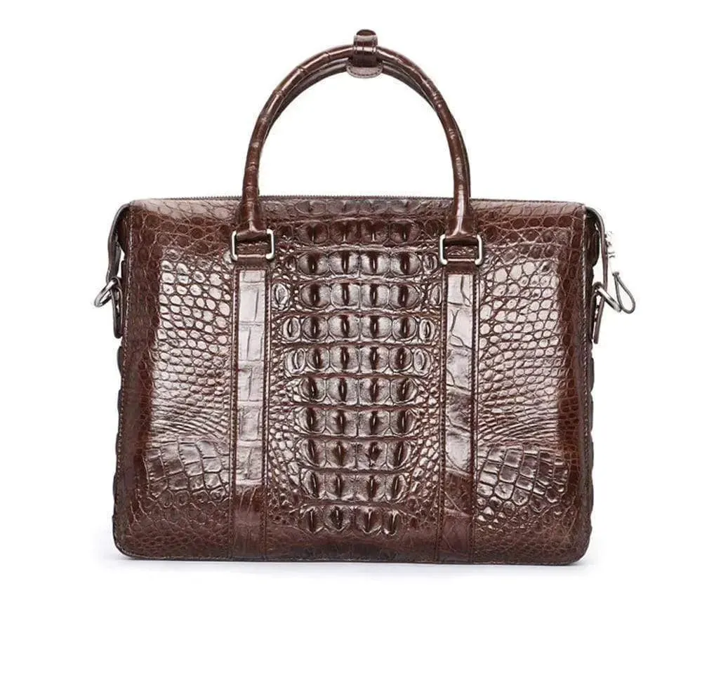 Men's Genuine Crocodile  Skin Leather Business Briefcase Bag