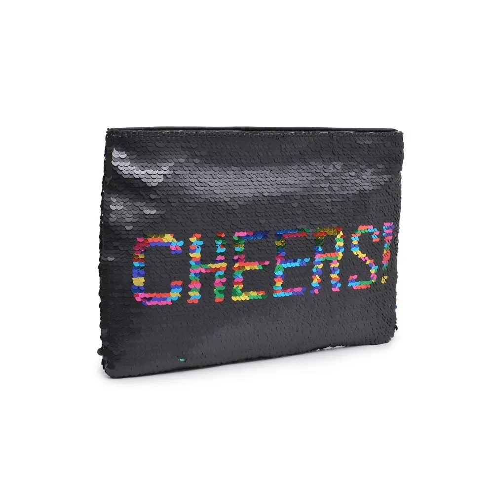 Message Reversible Sequin Evening Bag