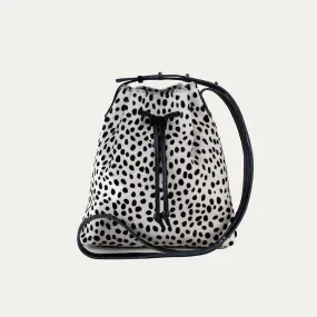 Mini Crossbody Tote | Black and White Cheetah   Silver Hardware