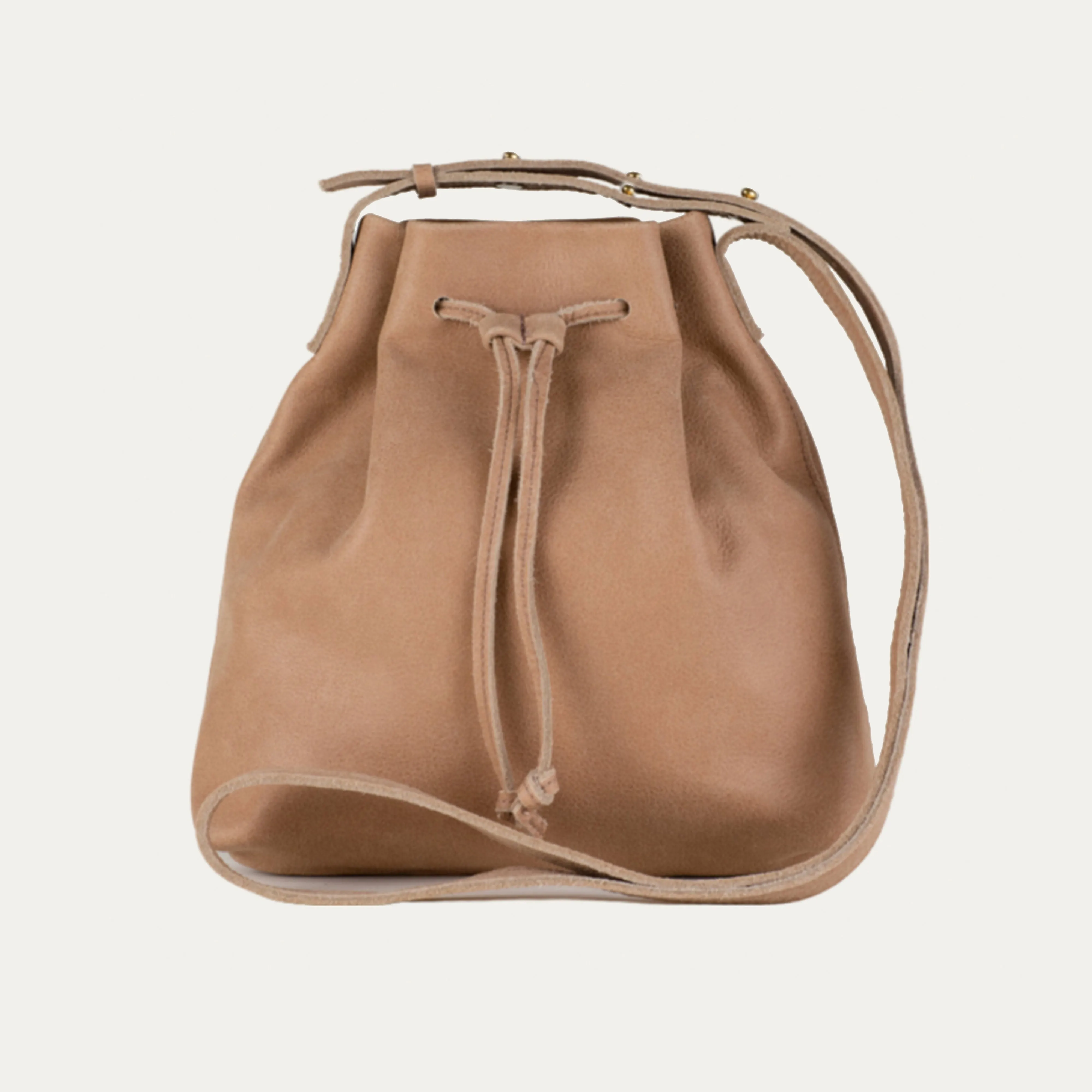 Mini Crossbody Tote | Tan Leather   Gold Hardware