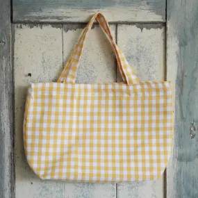 Mini Tote Bag - Yellow Gingham