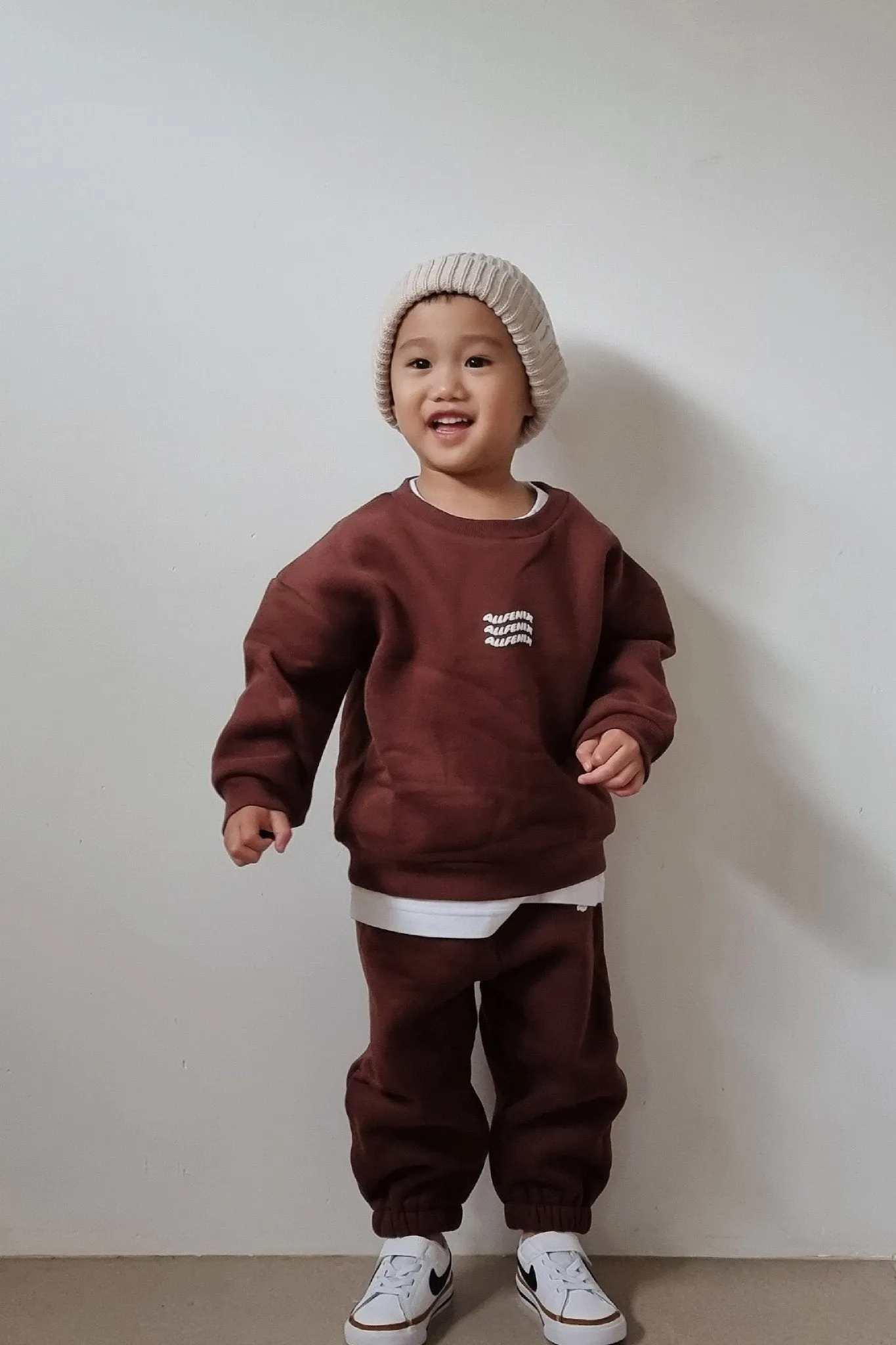 Mini Waves Crew Jumper (Chocolate)