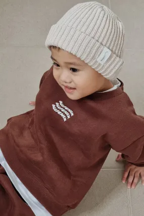 Mini Waves Crew Jumper (Chocolate)