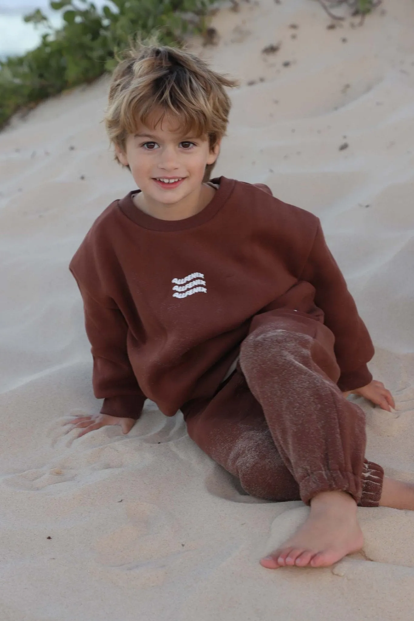 Mini Waves Crew Jumper (Chocolate)