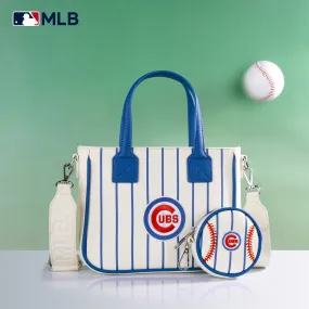 MLB-CU103 MLB  Chicago Cubs Team Tote/Crossbody with Baseball Coin Pouch