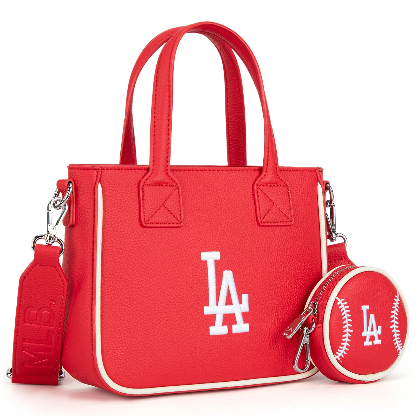 MLB-LA103   MLB  Los Angeles Dodgers Team Tote/Crossbody with Baseball Coin Pouch