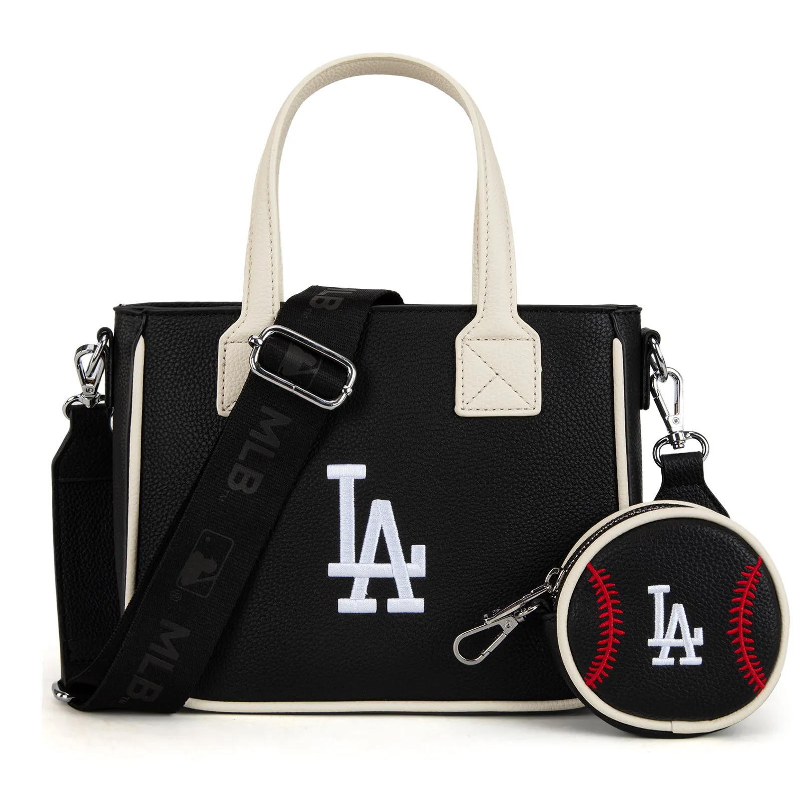 MLB-LA103   MLB  Los Angeles Dodgers Team Tote/Crossbody with Baseball Coin Pouch