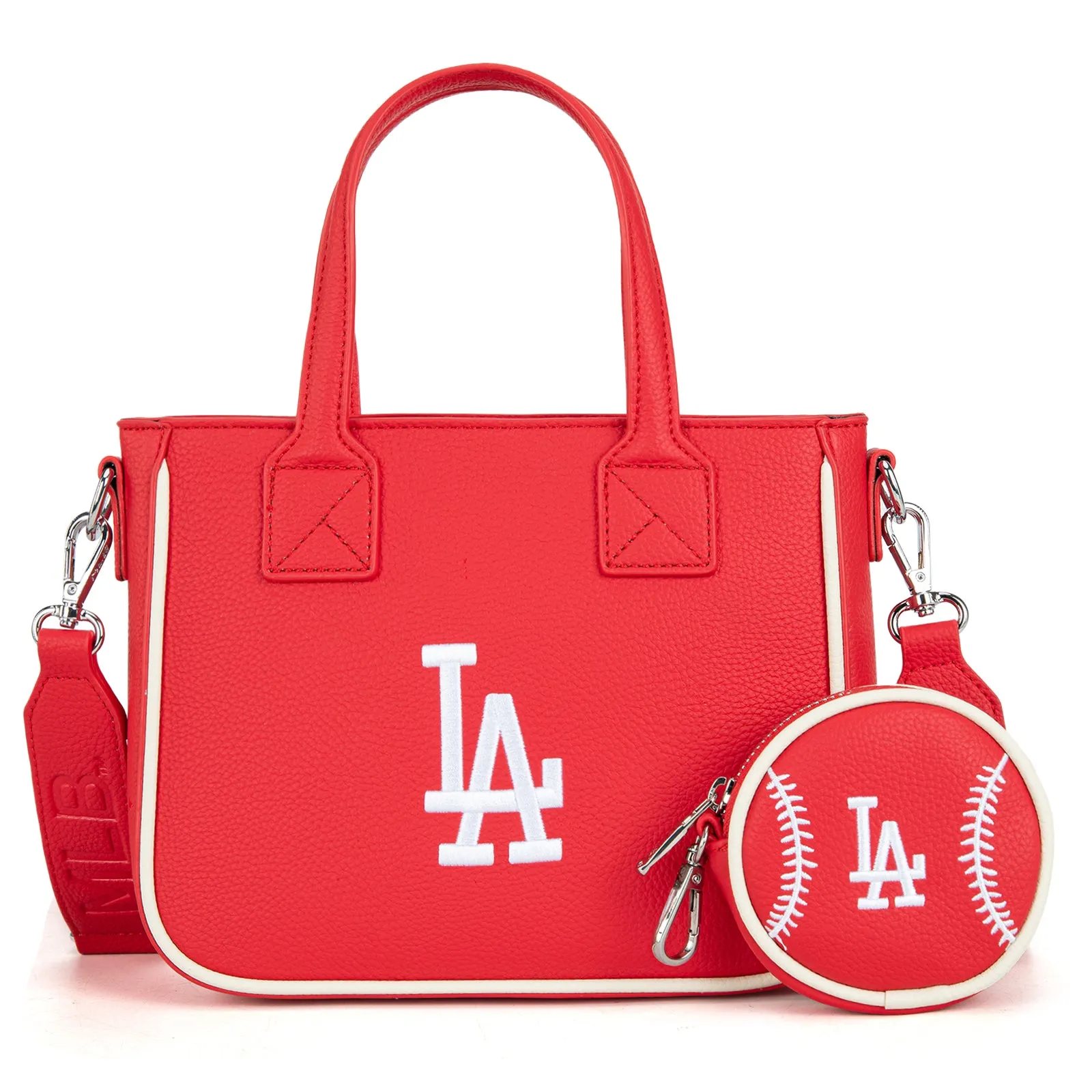 MLB-LA103   MLB  Los Angeles Dodgers Team Tote/Crossbody with Baseball Coin Pouch