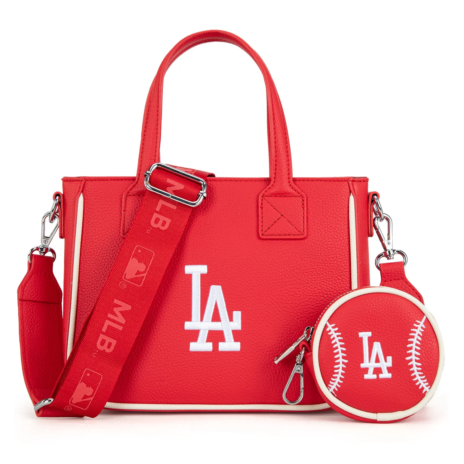 MLB-LA103   MLB  Los Angeles Dodgers Team Tote/Crossbody with Baseball Coin Pouch