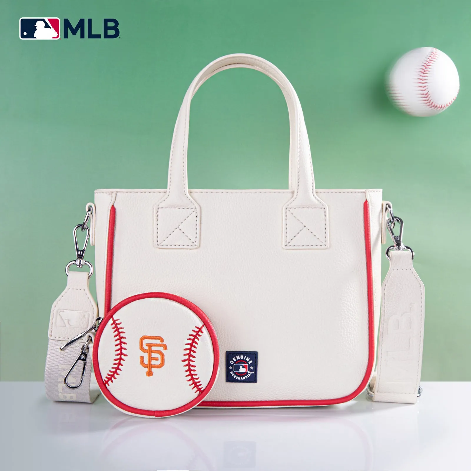 MLB-SF103  MLB San Francisco Giants Team  Tote/Crossbody with Baseball Coin Pouch