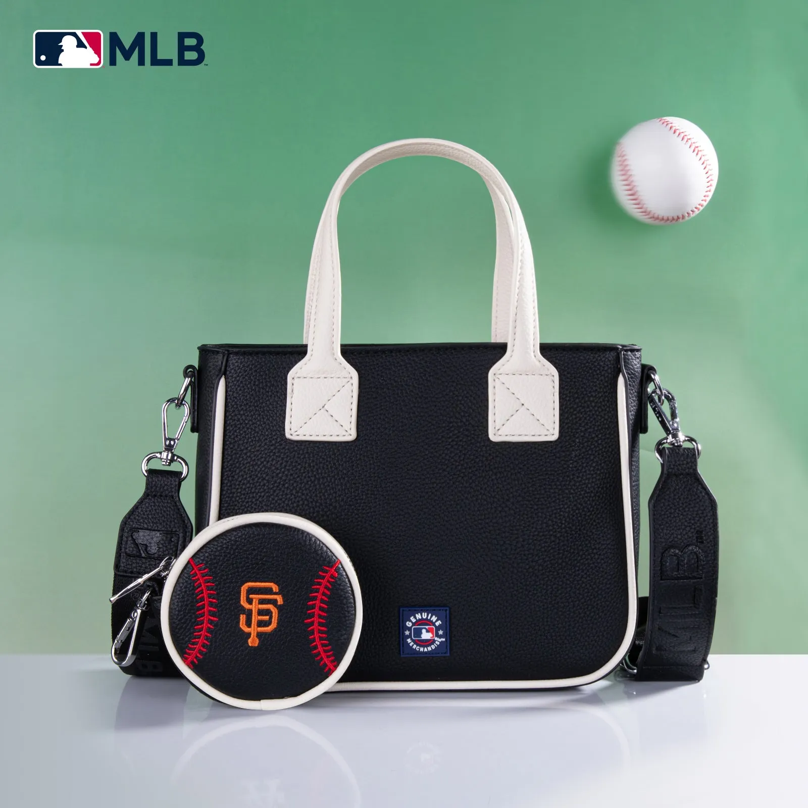 MLB-SF103  MLB San Francisco Giants Team  Tote/Crossbody with Baseball Coin Pouch