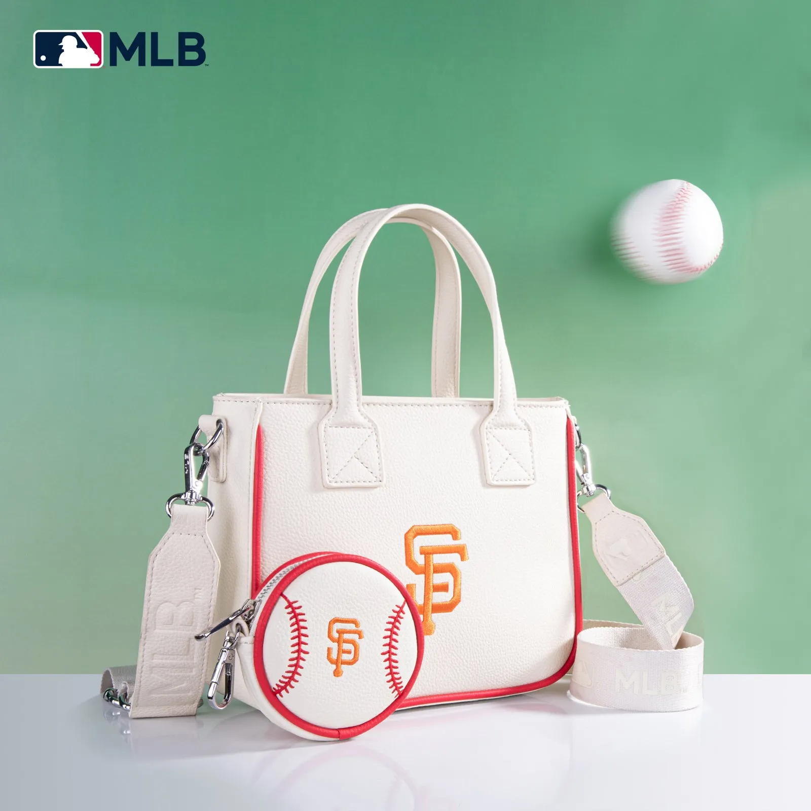 MLB-SF103  MLB San Francisco Giants Team  Tote/Crossbody with Baseball Coin Pouch