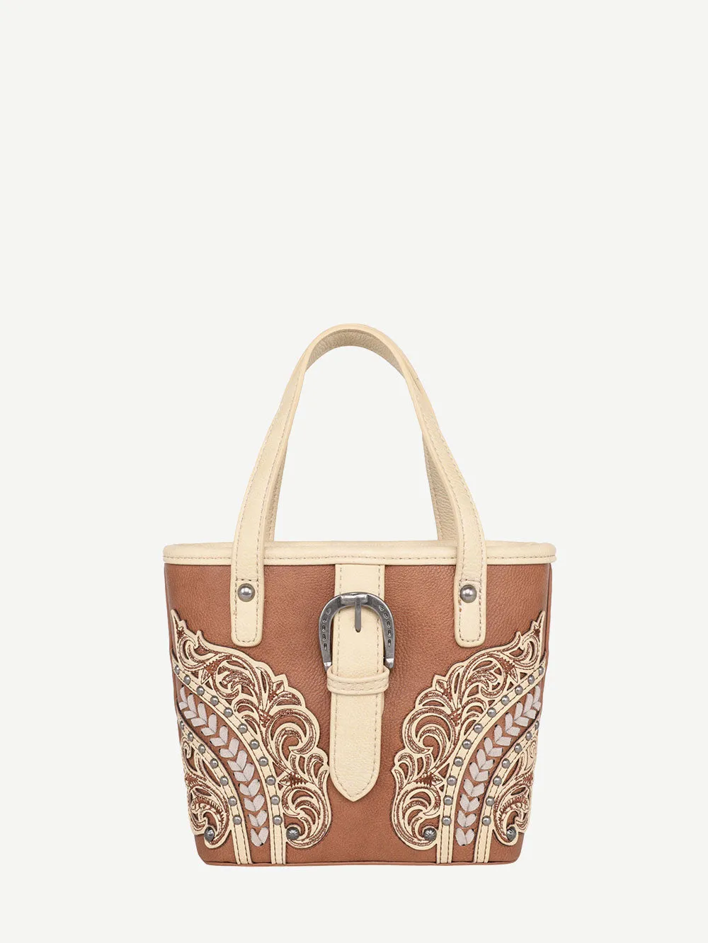 Montana West Cut-Out Floral Buckle Crossbody Mini Tote