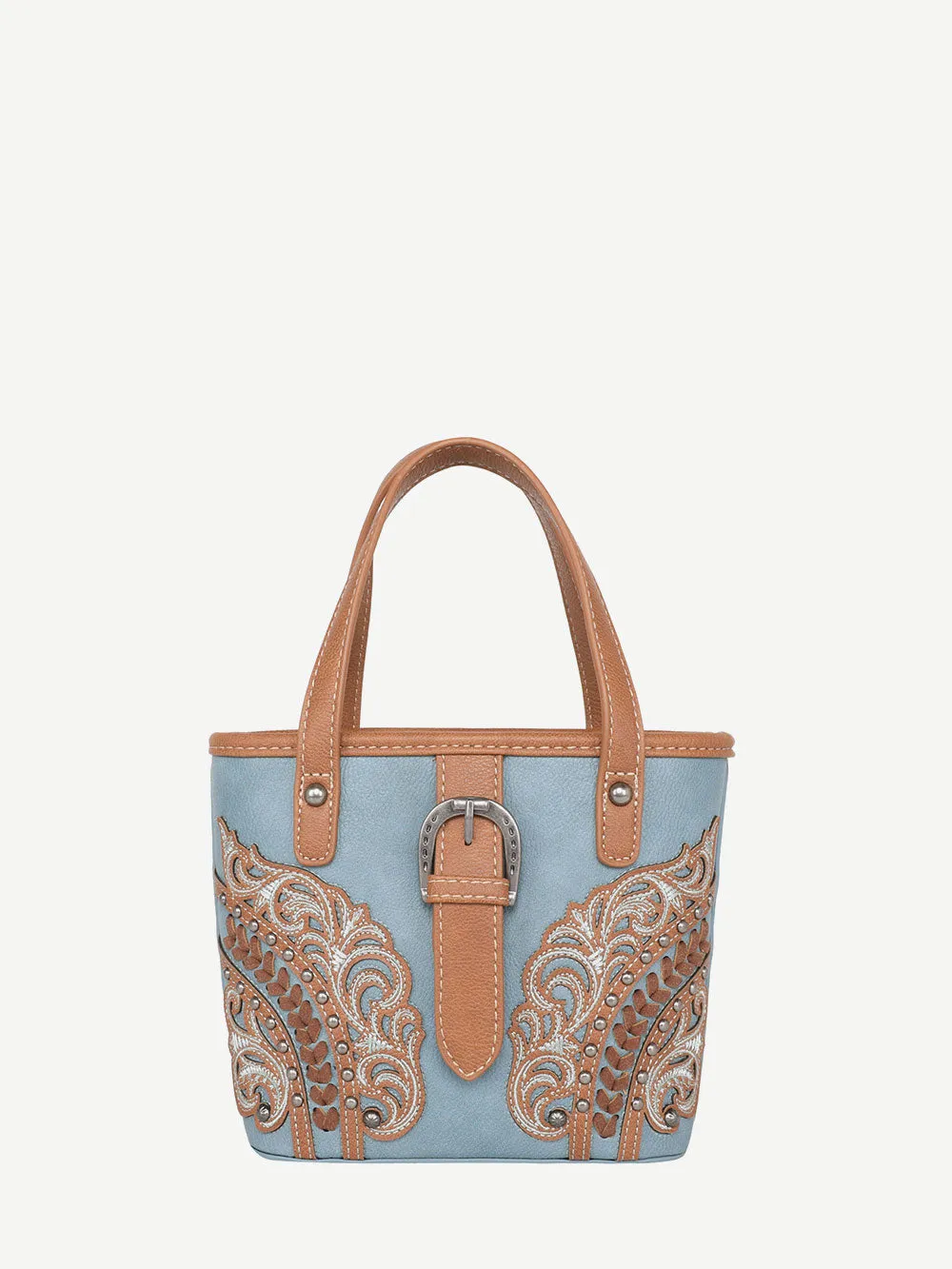 Montana West Cut-Out Floral Buckle Crossbody Mini Tote