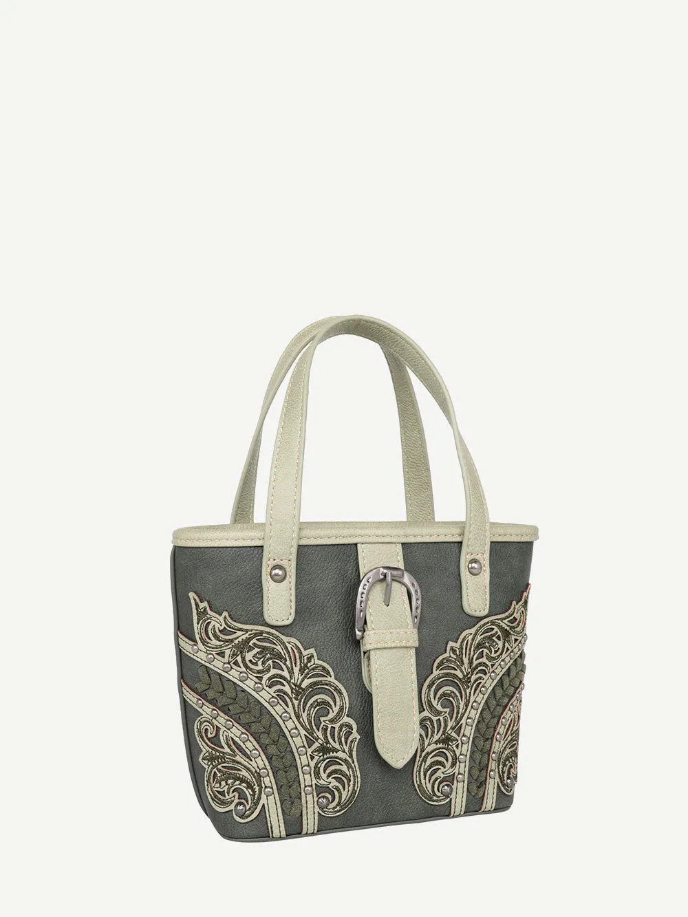 Montana West Cut-Out Floral Buckle Crossbody Mini Tote