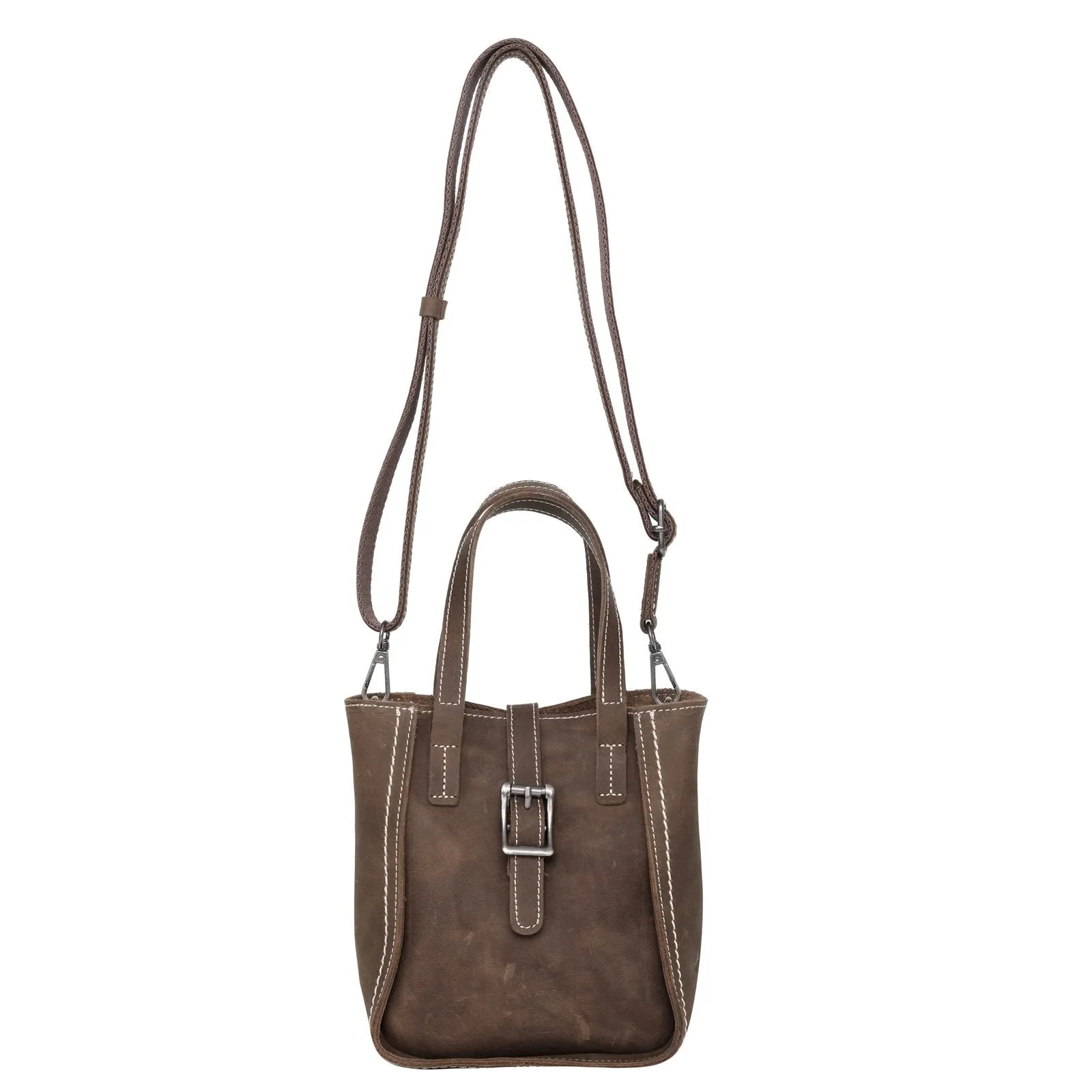 Montana West Genuine Leather Mini Crossbody with detachable pouch