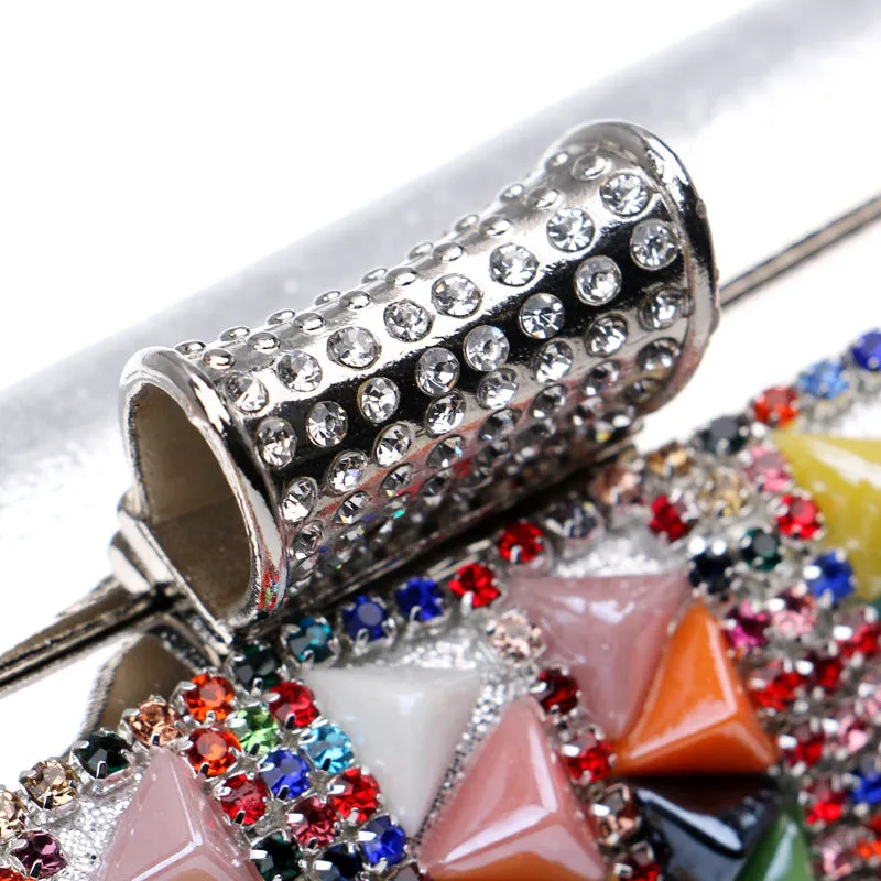 Multicolor Crystal Studded Evening Bag