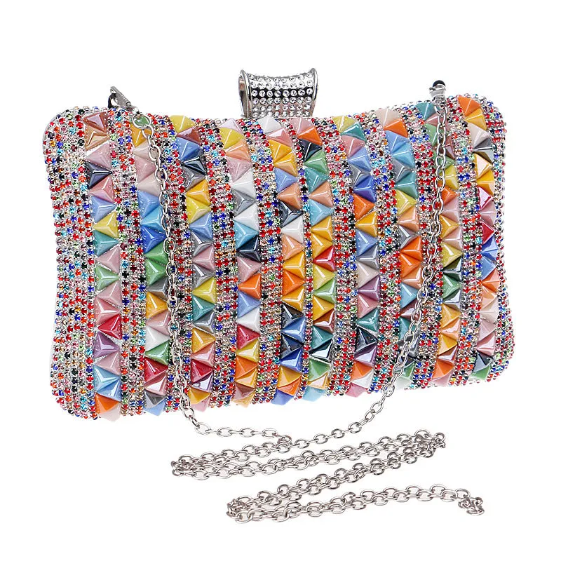 Multicolor Crystal Studded Evening Bag