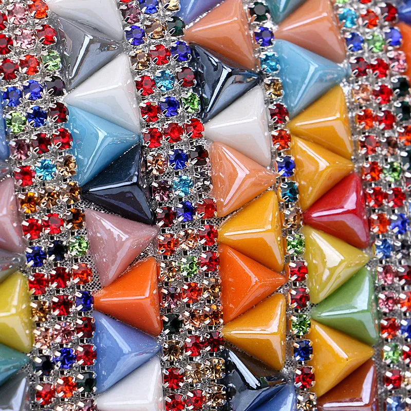 Multicolor Crystal Studded Evening Bag