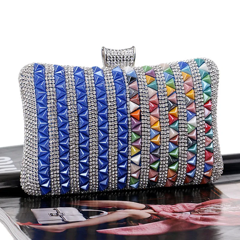 Multicolor Crystal Studded Evening Bag