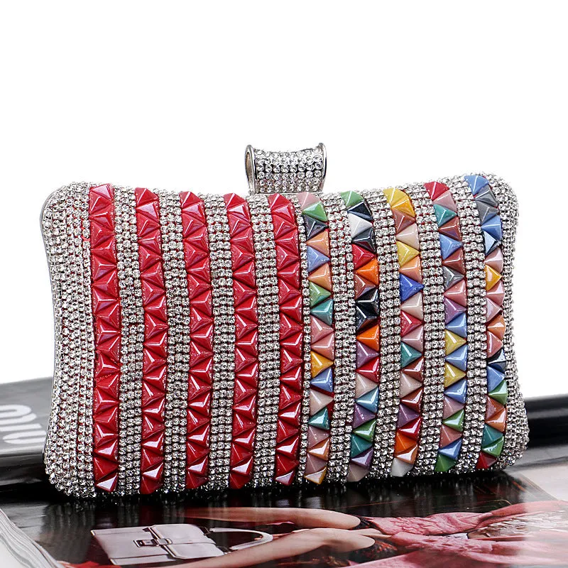 Multicolor Crystal Studded Evening Bag