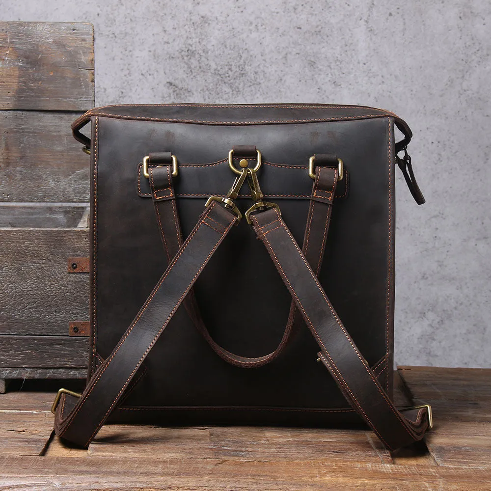 Multifunctional Leather Bag, Messenger Bag, Laptop Bag, Men's Briefcase, Leather Backpack, Handbag Purse