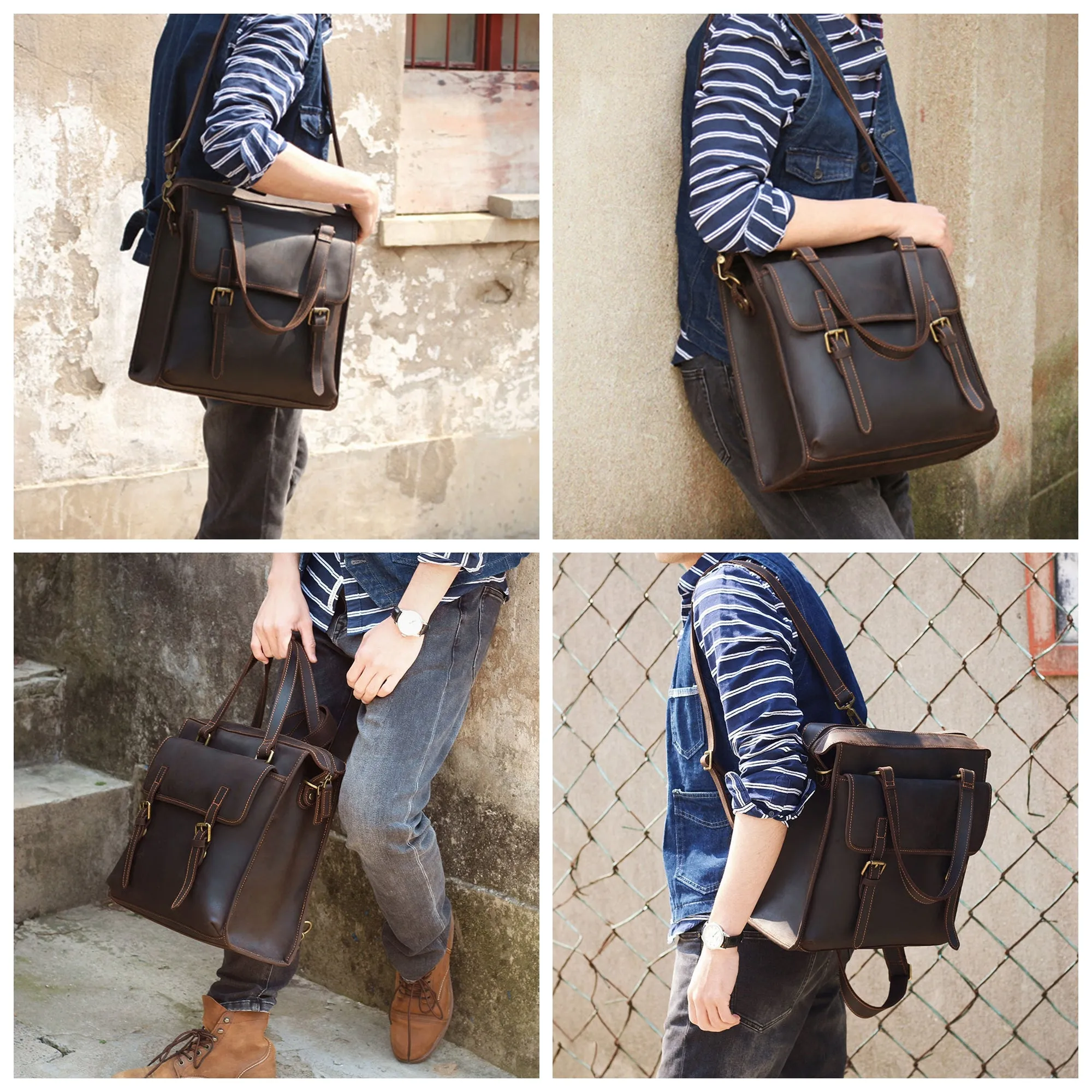 Multifunctional Leather Bag, Messenger Bag, Laptop Bag, Men's Briefcase, Leather Backpack, Handbag Purse