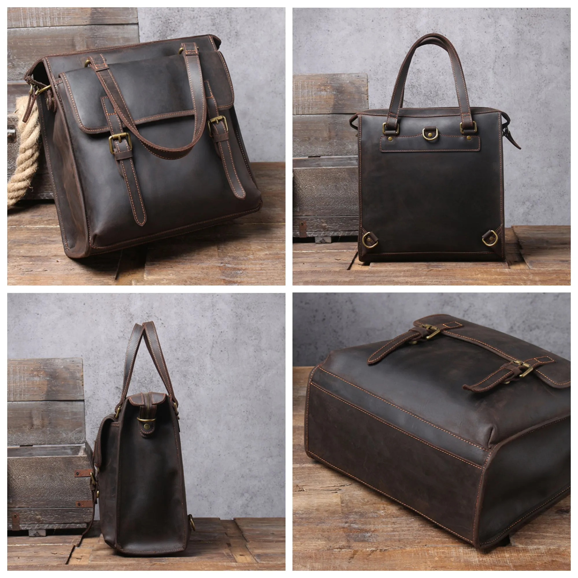 Multifunctional Leather Bag, Messenger Bag, Laptop Bag, Men's Briefcase, Leather Backpack, Handbag Purse