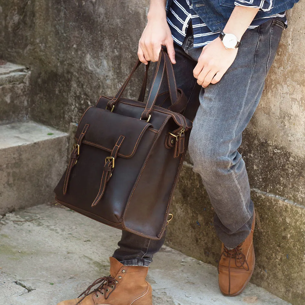 Multifunctional Leather Bag, Messenger Bag, Laptop Bag, Men's Briefcase, Leather Backpack, Handbag Purse