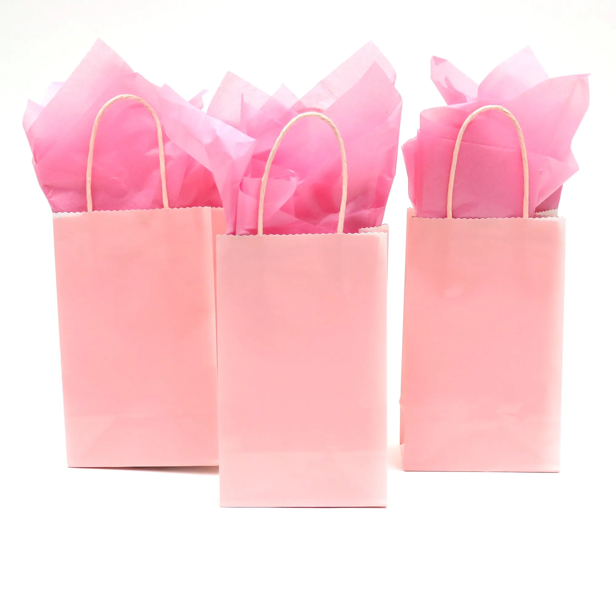 Narrow Medium Pastel Pink Gift Bag