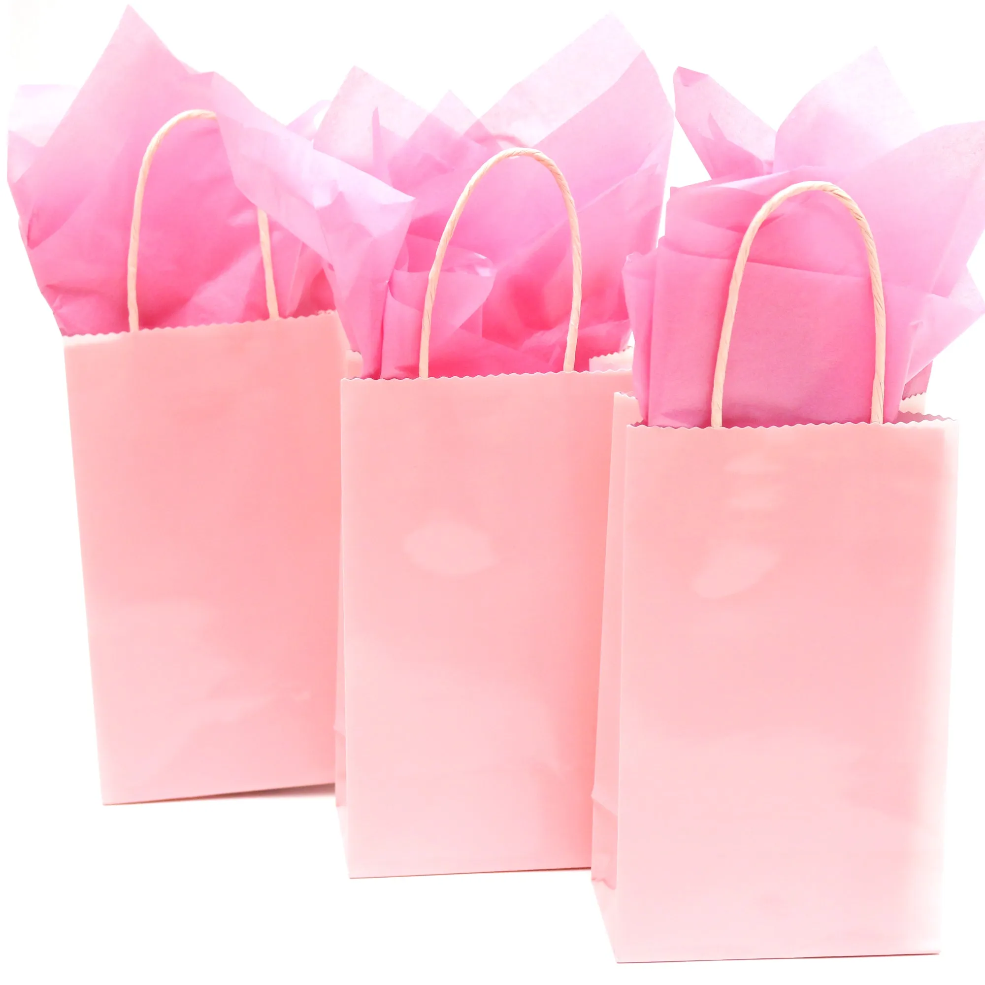 Narrow Medium Pastel Pink Gift Bag