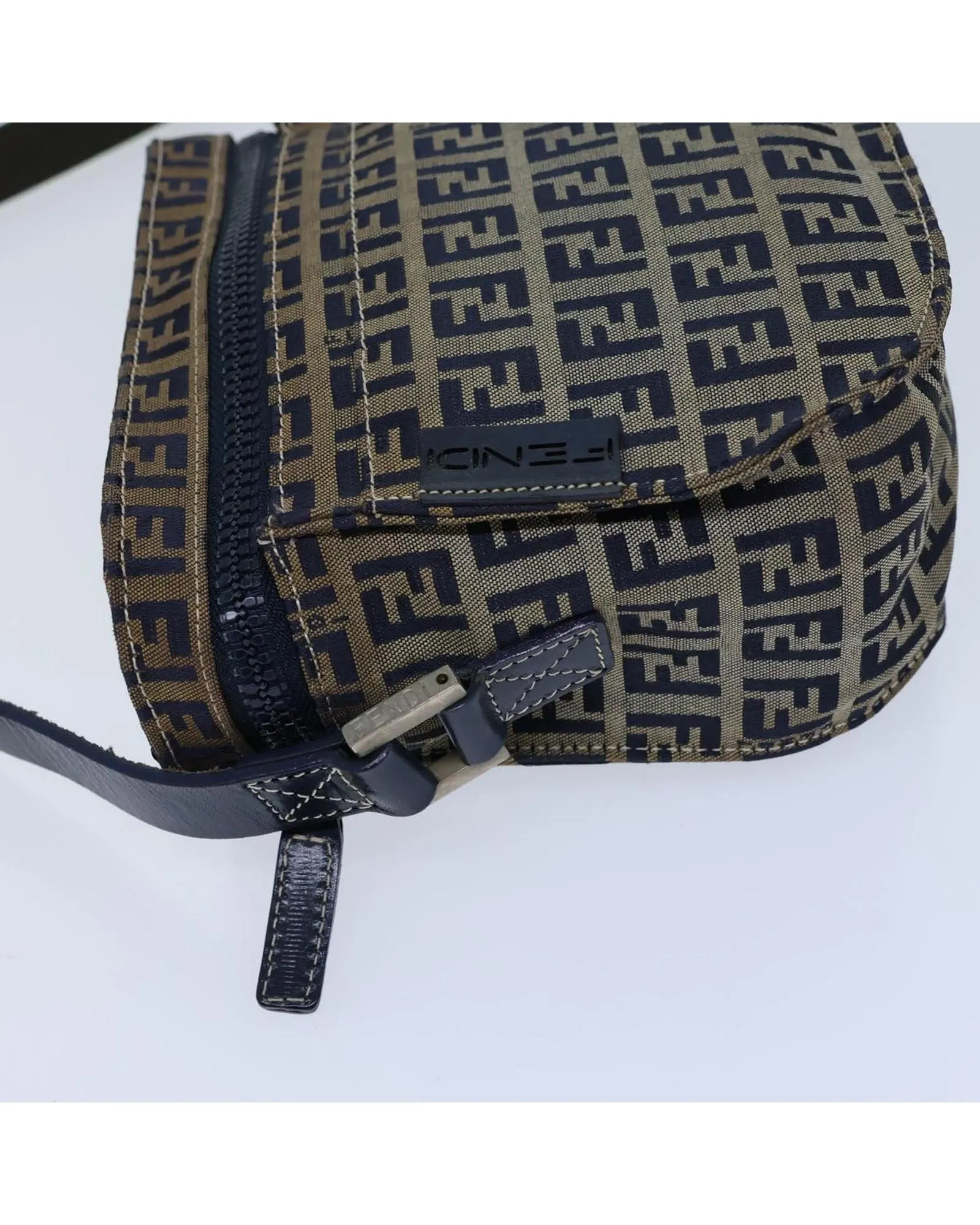 Navy Zucchino Canvas Shoulder Bag with Adjustable Strap