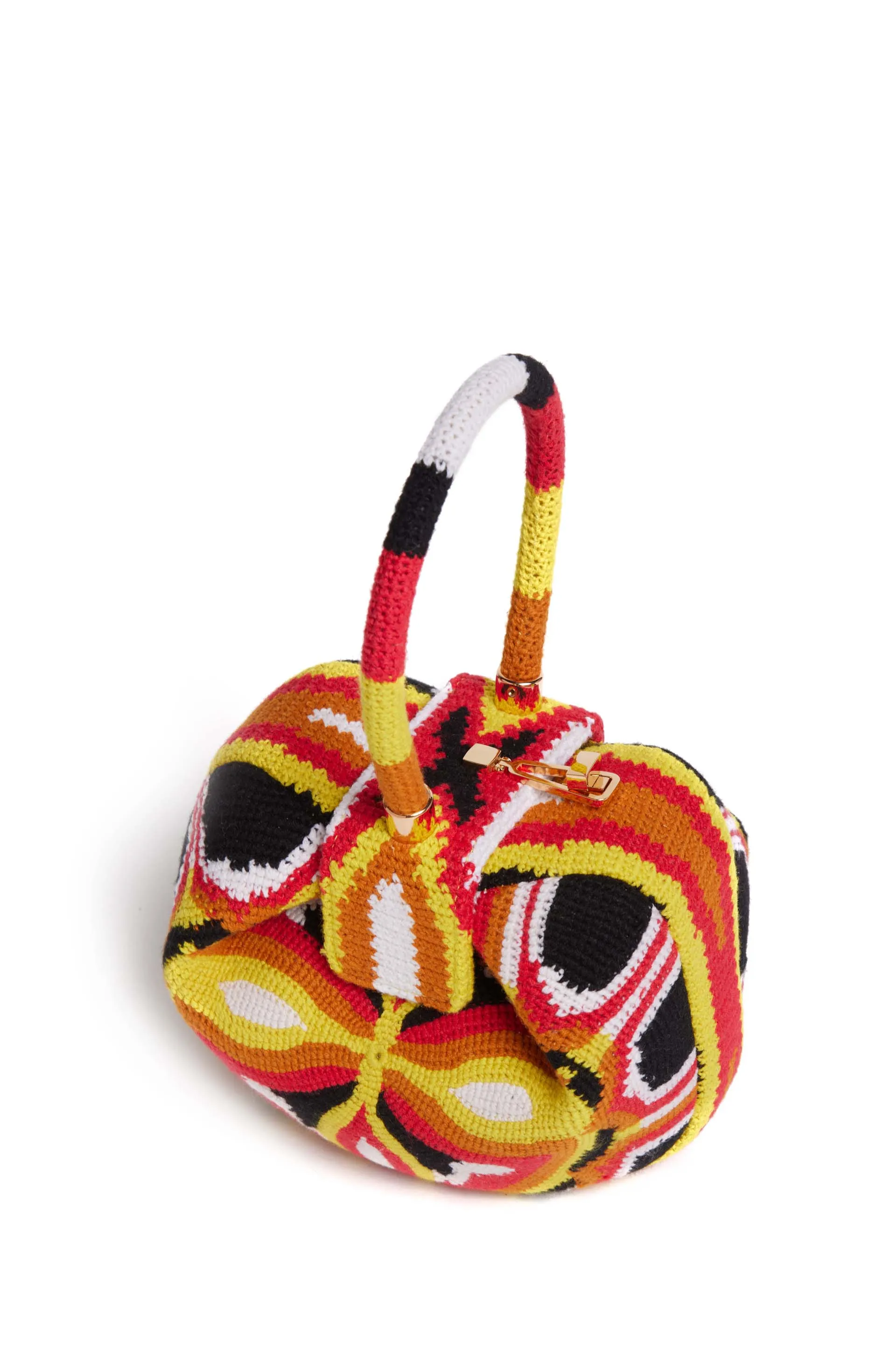 Nina Bag in Red, Yellow & Black Crochet