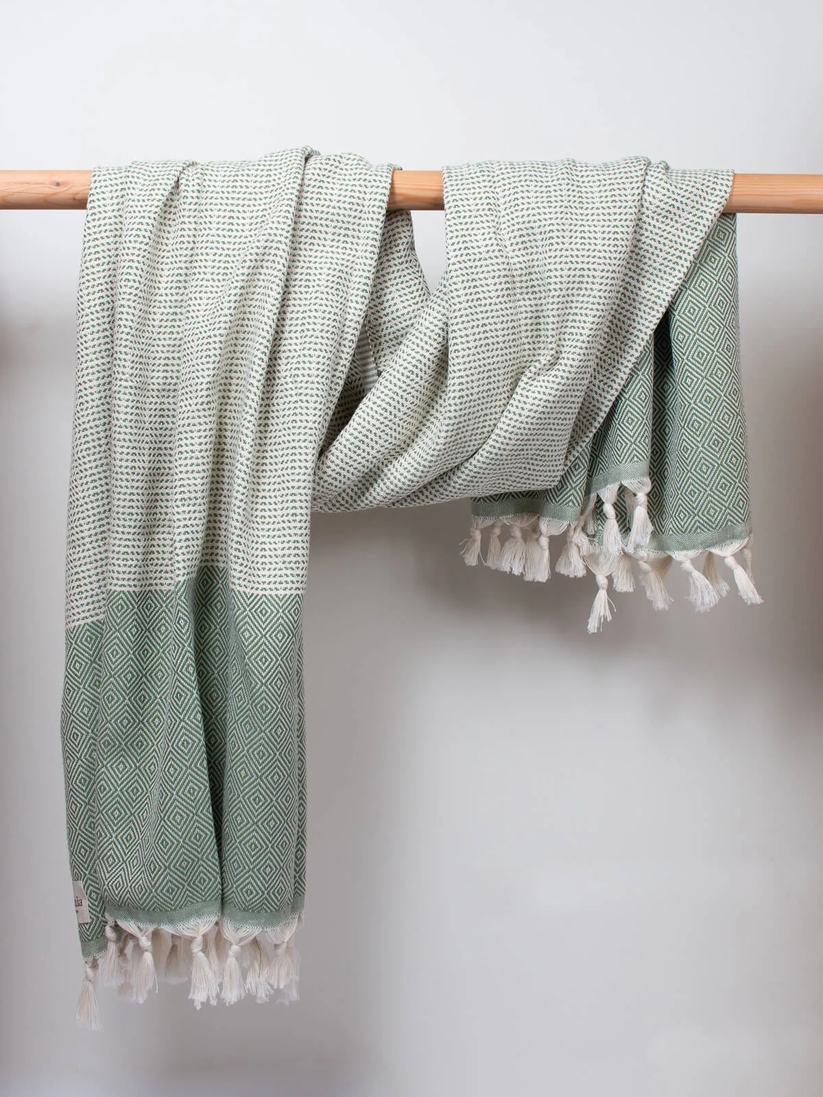 Nordic Dot Hammam Towel, Olive