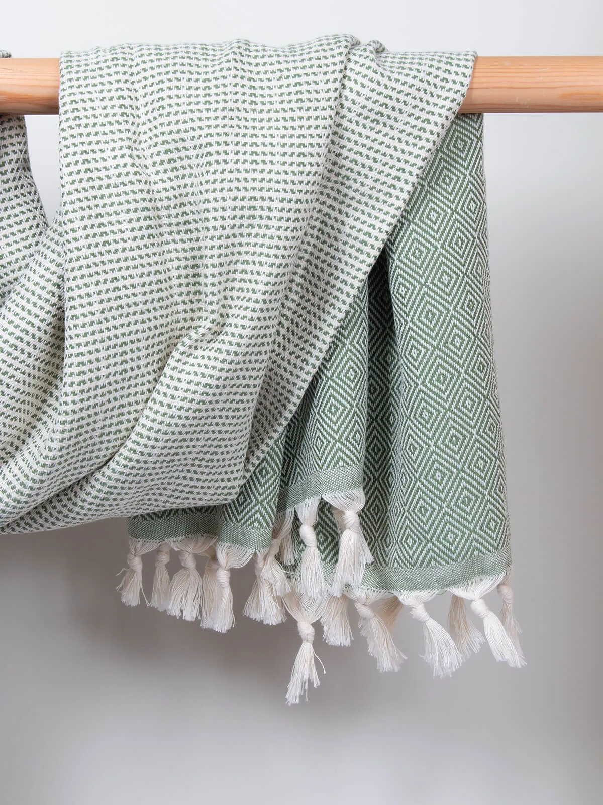 Nordic Dot Hammam Towel, Olive