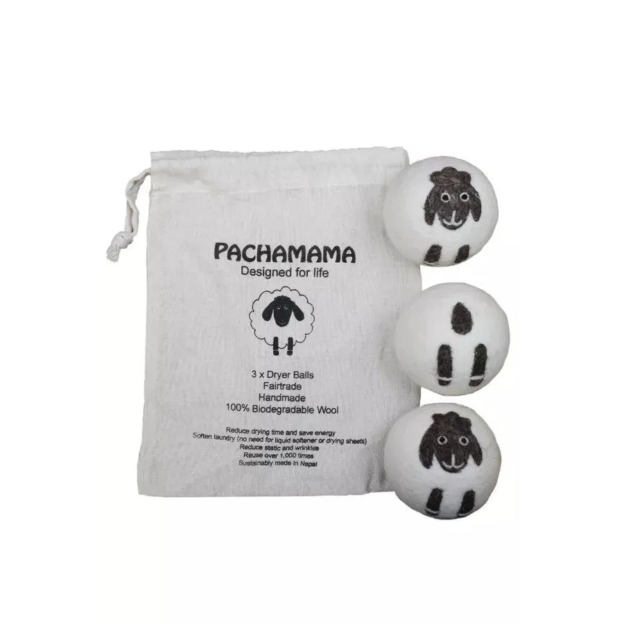 Pachamama Big Sheep Dryer Balls Set Of 3 In A Bag