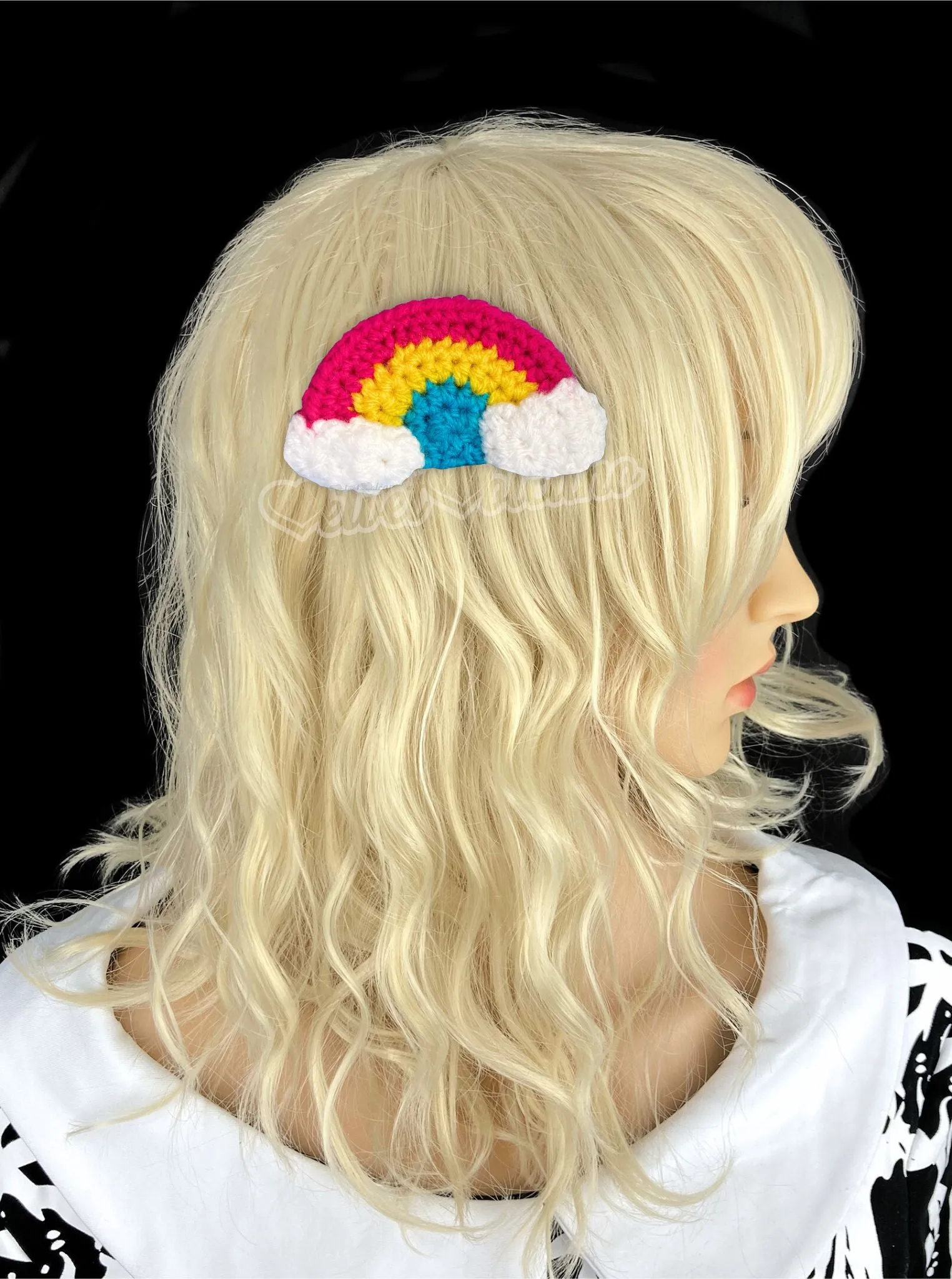 Pansexual Rainbow Cloud Hair Clip