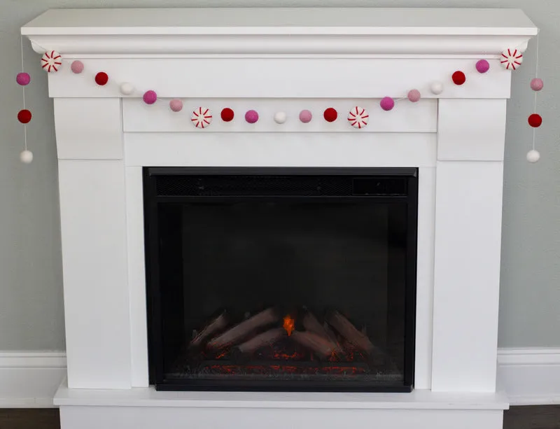 Peppermint Felt Christmas Garland- Red & Pink