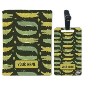 Personalised Passport Cover Suitcase Tag Set - Crocodile