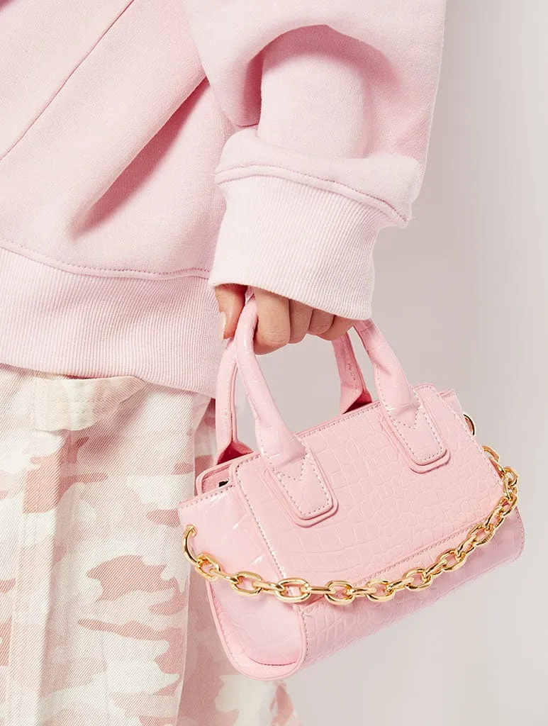 Pink Croc Mini Tote Bag