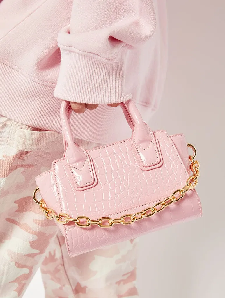 Pink Croc Mini Tote Bag