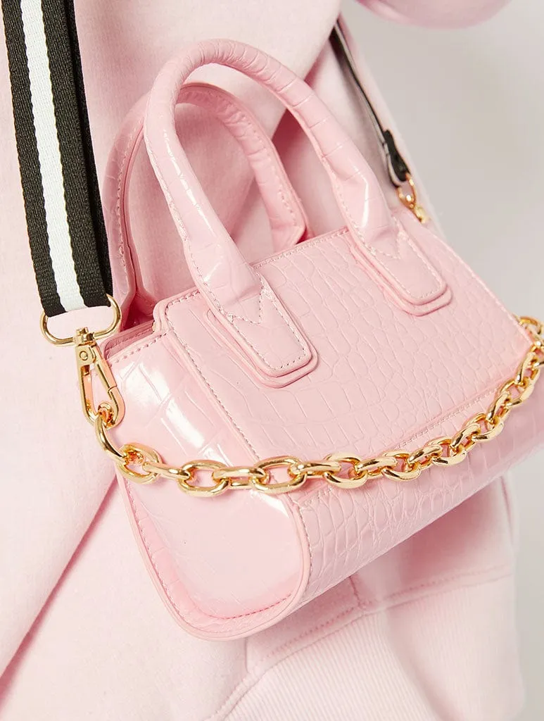 Pink Croc Mini Tote Bag