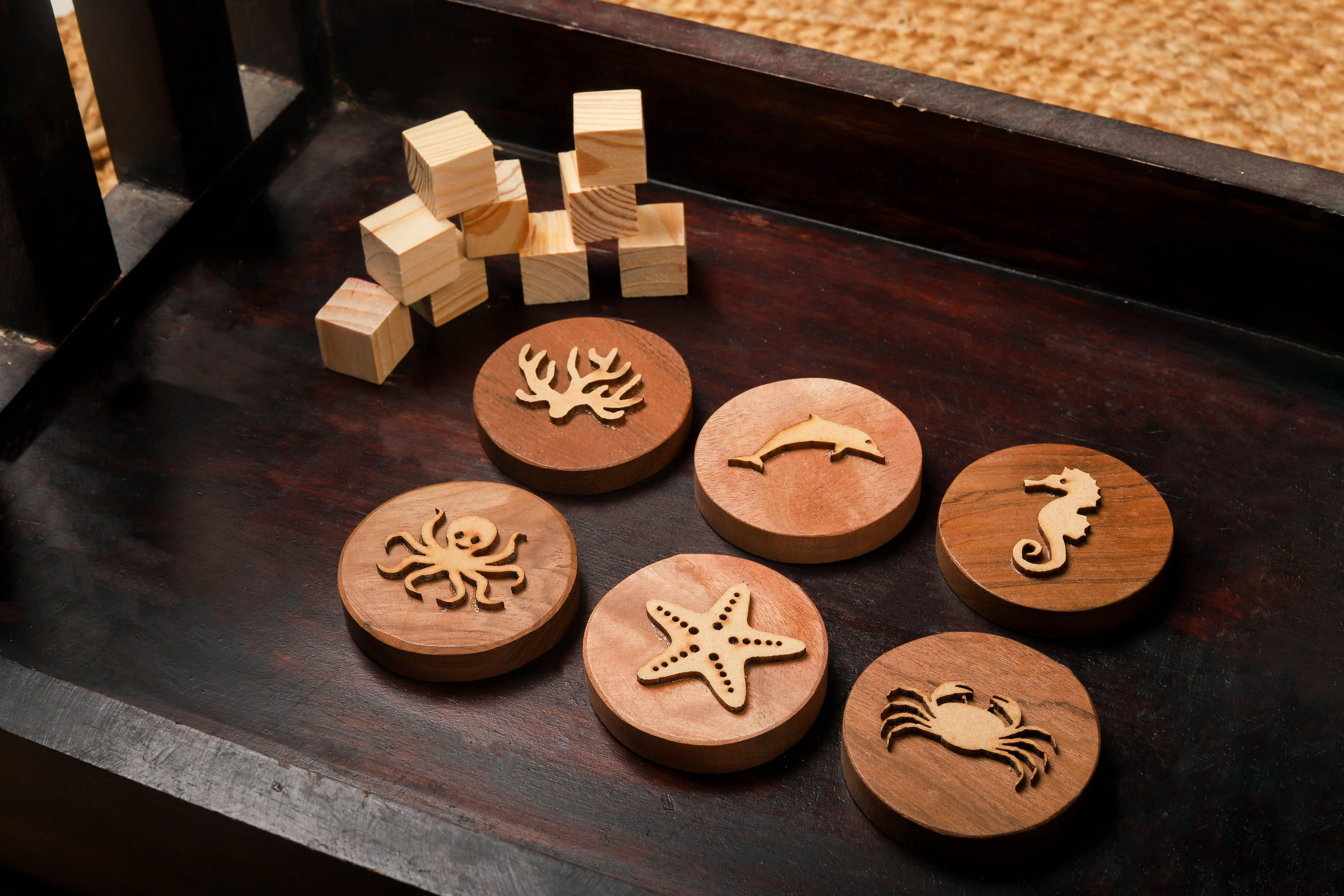 Play Dough Wooden Stamps |  Ocean Creatures