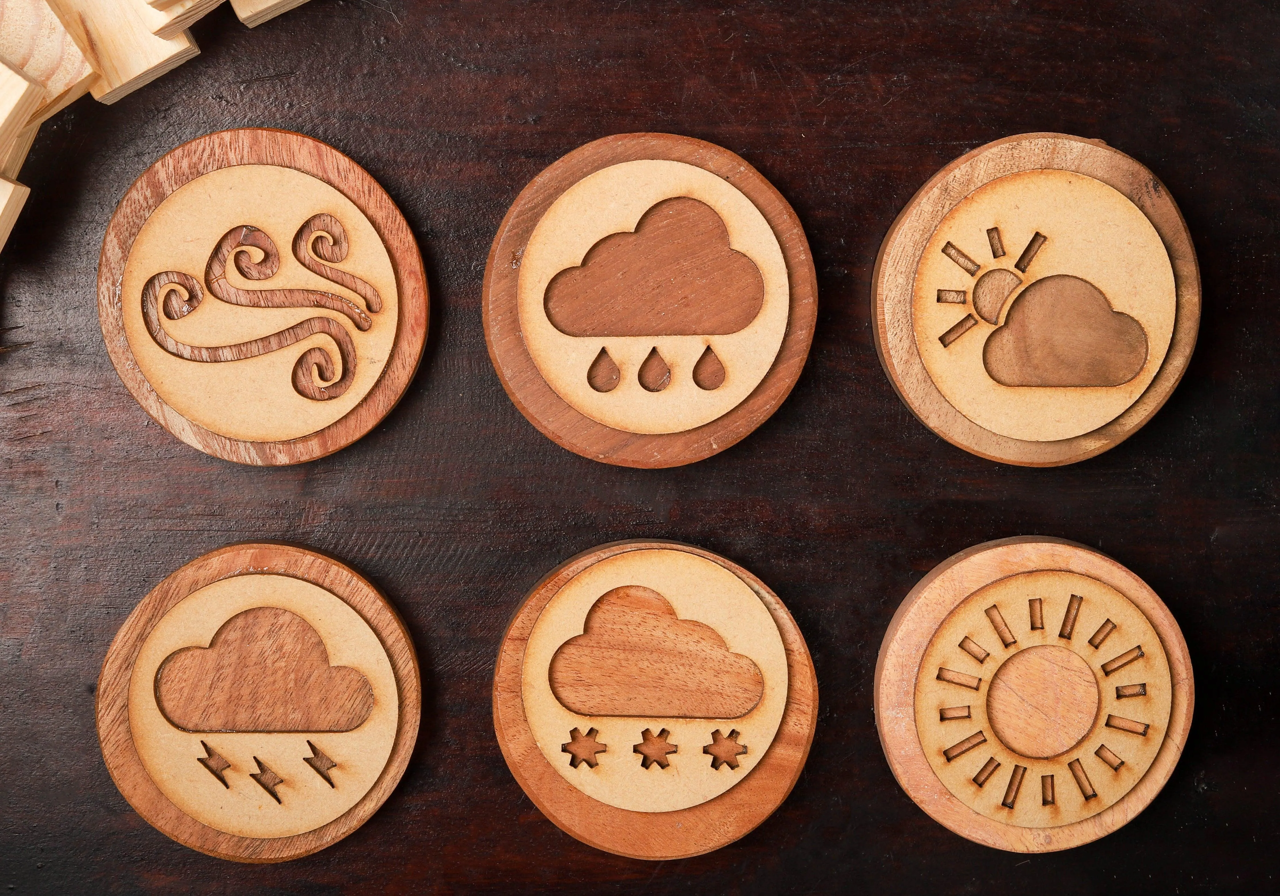 Play Dough Wooden Stamps | Weather Lessons