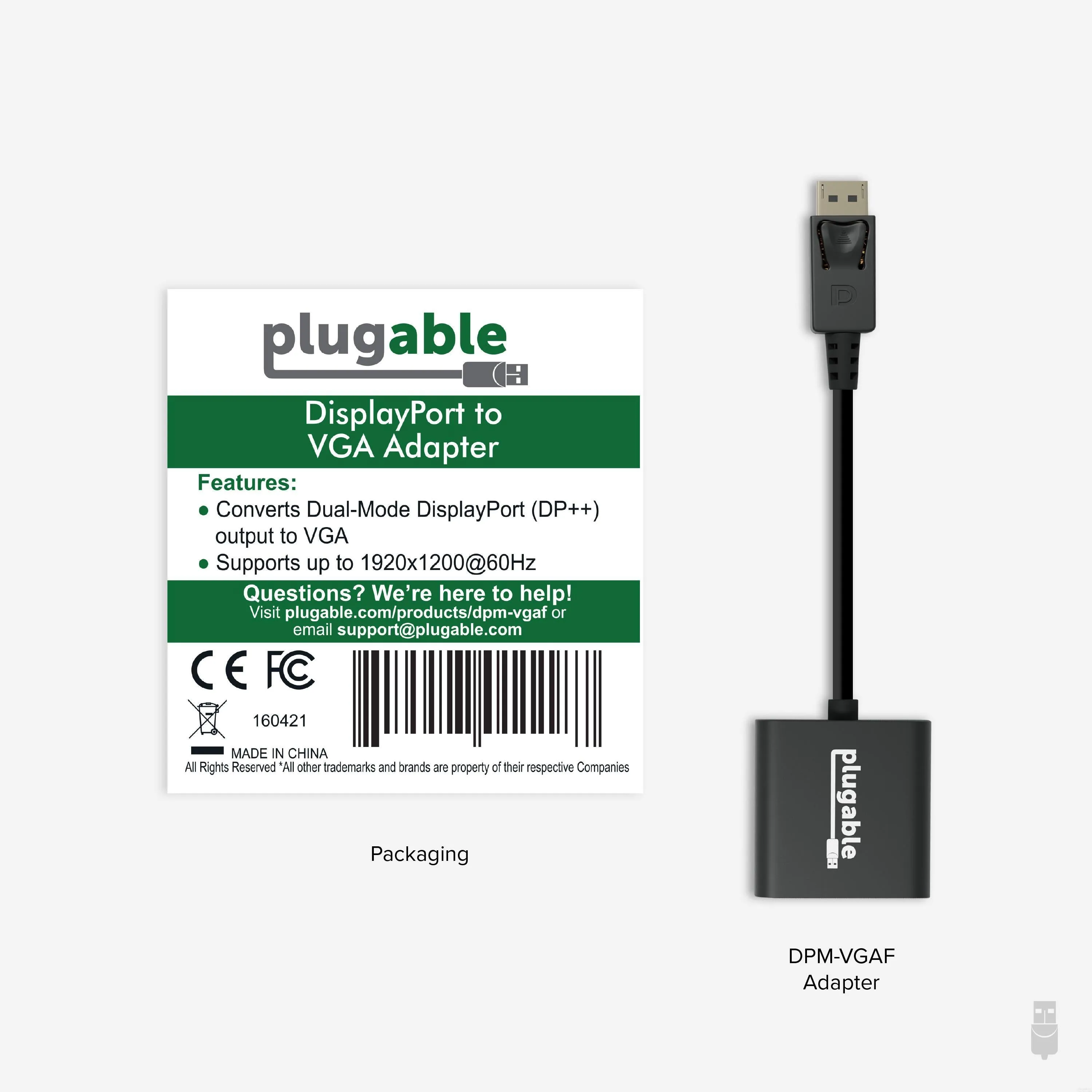 Plugable DisplayPort to VGA Adapter (Active)