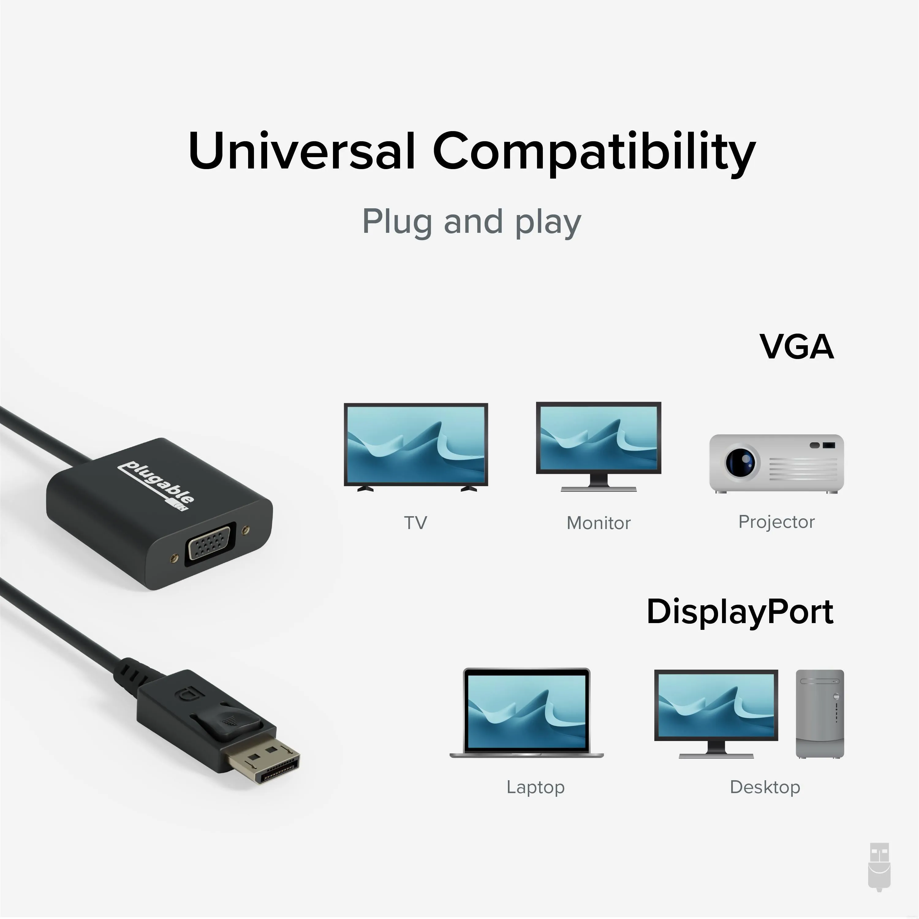 Plugable DisplayPort to VGA Adapter (Active)