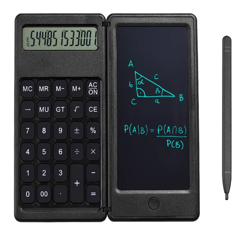 Portable Desk Calculator With Writing Tablet 12-Dpdcwt