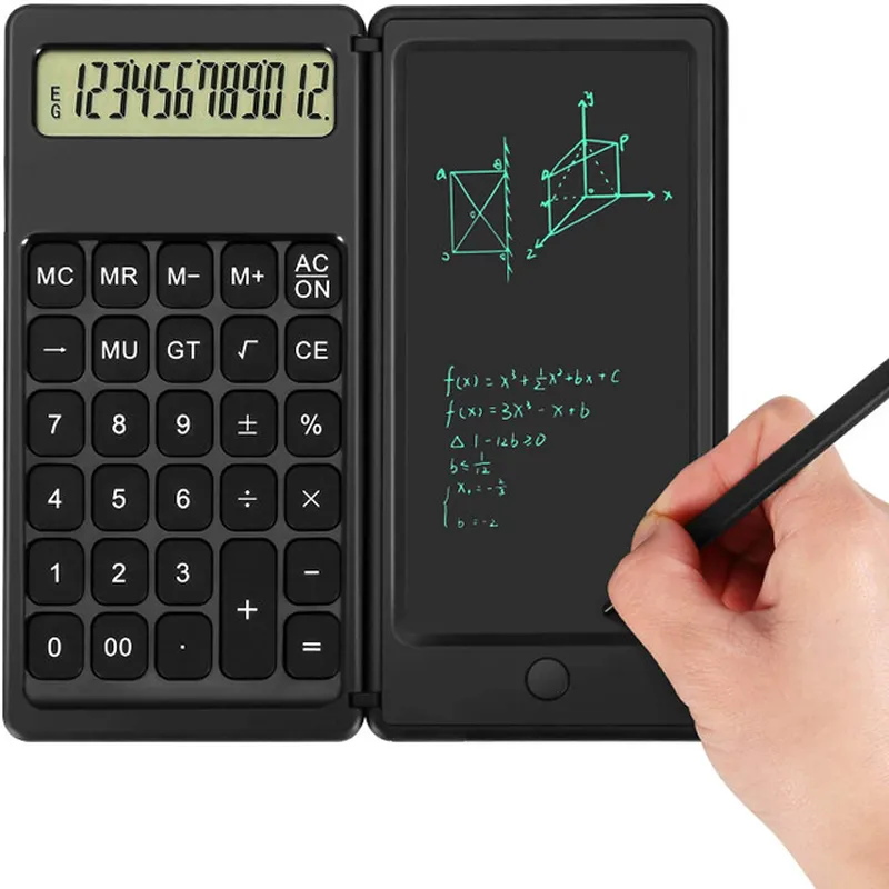 Portable Desk Calculator With Writing Tablet 12-Dpdcwt